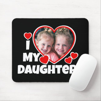 I Heart My Daughters Personalized Photo Mouse Pad