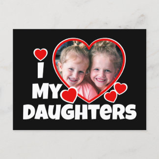 I Heart My Daughters Personalized Photo Postcard
