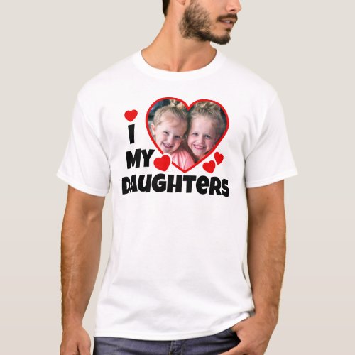 I Heart My Daughters Personalized Photo T_Shirt