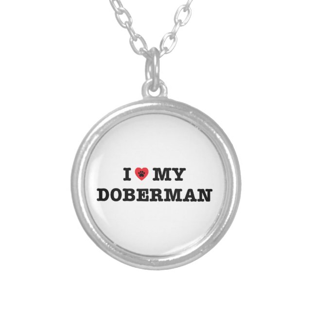 I Heart My Doberman Necklace (Front)
