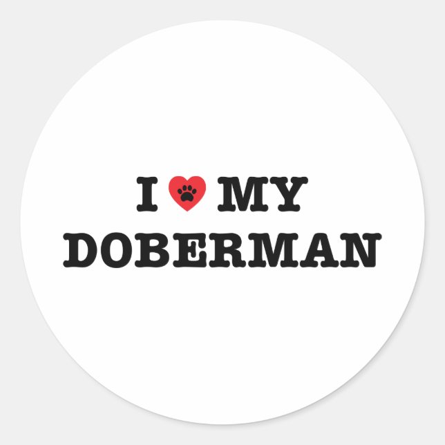 I Heart My Doberman Sticker (Front)