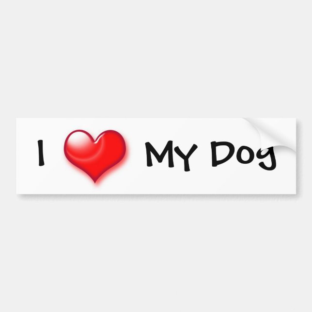 I Heart My Dog Bumper Sticker (Front)