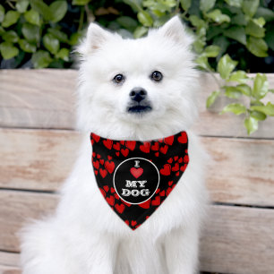 I “HEART” MY DOG PET BANDANA COLLAR