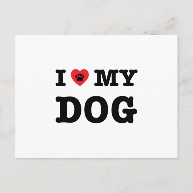 I Heart My Dog Postcard (Front)