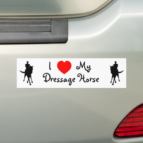 I Heart My Dressage Horse  Bumper Sticker