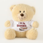 I Heart My Drummer Snare Bear Drum Teddy Drumstick at Zazzle