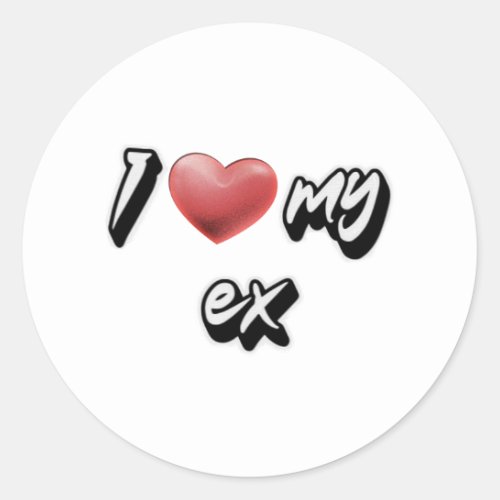 I heart my ex classic round sticker