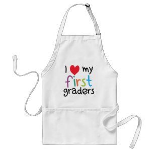 I Heart My First Graders Teacher Love Adult Apron