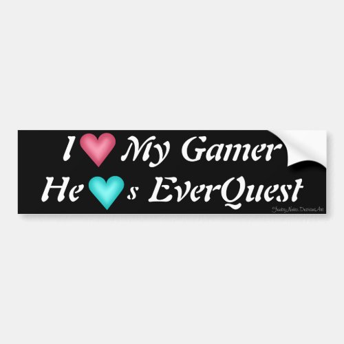 I Heart My Gamer _ He Hearts Everquest Bumper Sticker