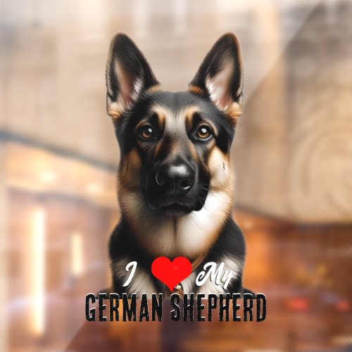 I Heart My German Shepherd  Window Cling