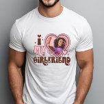 I HEART my girlfriend Custom Photo Love T-Shirt<br><div class="desc">Cute,  groovy retro font that says " I Love My GIRLFRIEND" with a big heart that allows you to insert your photo! Hearts and sparks surround this trendy 70s design!</div>