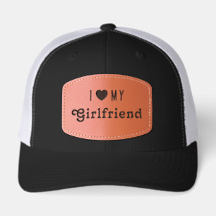 I Heart My Girlriend Retro Love & Romance Leather Patch Hat