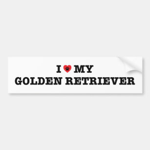 I Heart My Golden Retriever Bumper Sticker