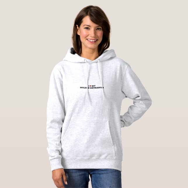 I Heart My Golden Retriever Hoodie (Front Full)