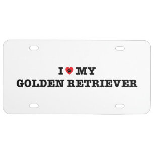 I Heart My Golden Retriever License Plate