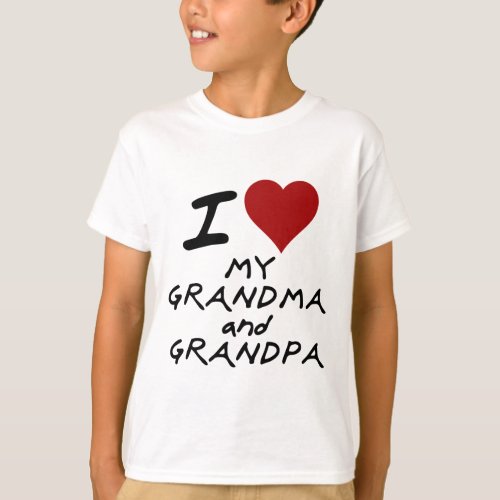 i heart my grandma and grandpa T_Shirt