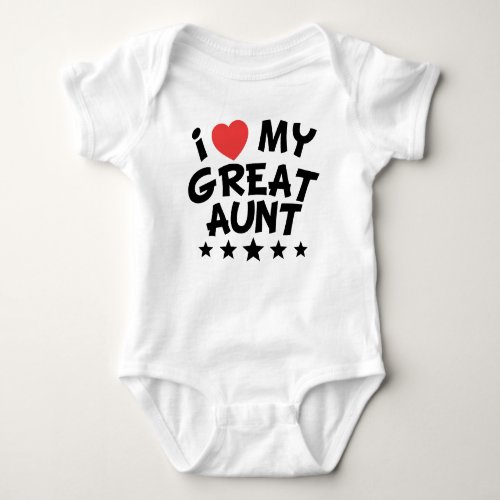 I Heart My Great Aunt Baby Bodysuit