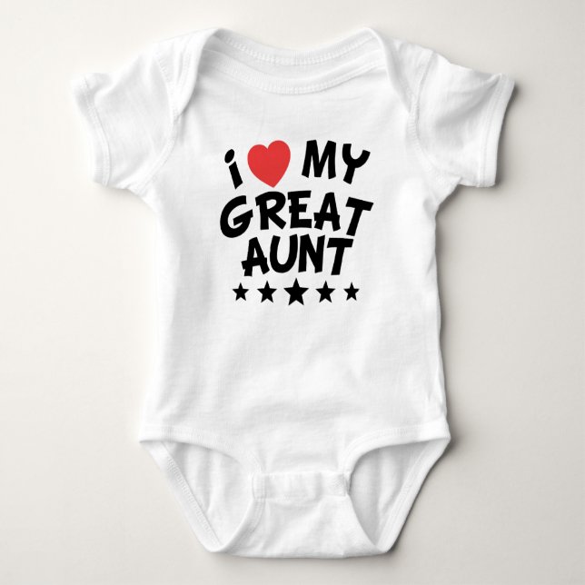 I Heart My Great Aunt Baby Bodysuit (Front)