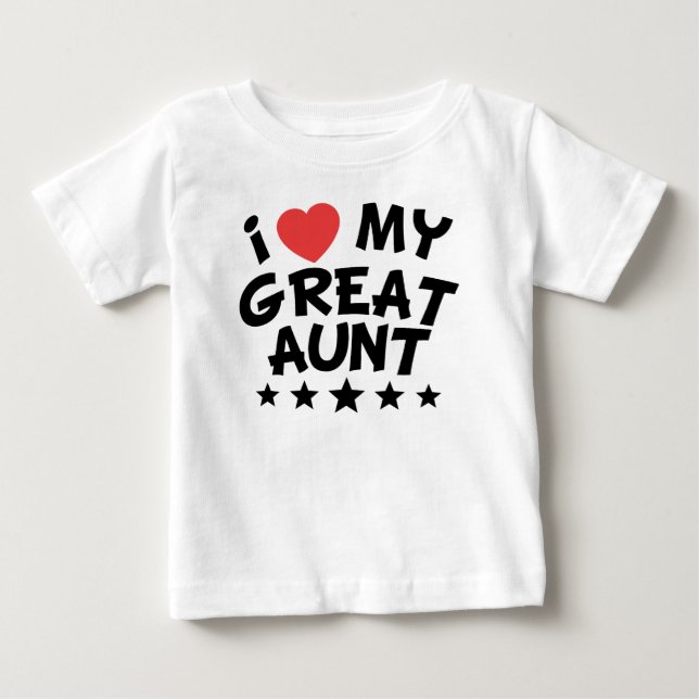 I Heart My Great Aunt Baby T-Shirt (Front)