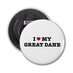 I Heart My Great Dane Bottle Opener Fridge Magnet