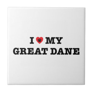 I Heart My Great Dane Ceramic Tile