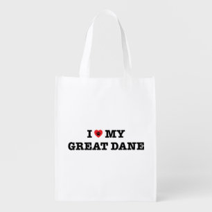 I Heart My Great Dane Grocery Bag