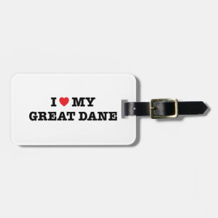 I Heart My Great Dane Luggage Tag
