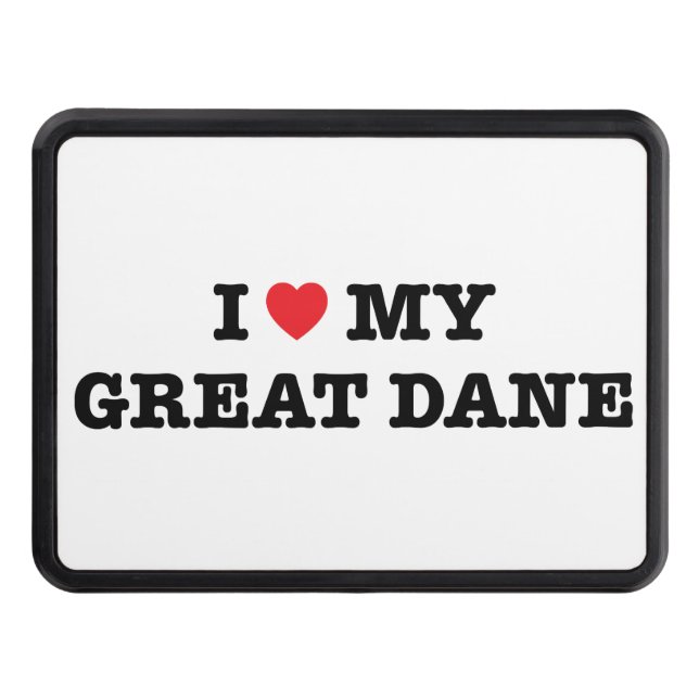 I Heart My Great Dane Trailer Hitch Cover (Front)