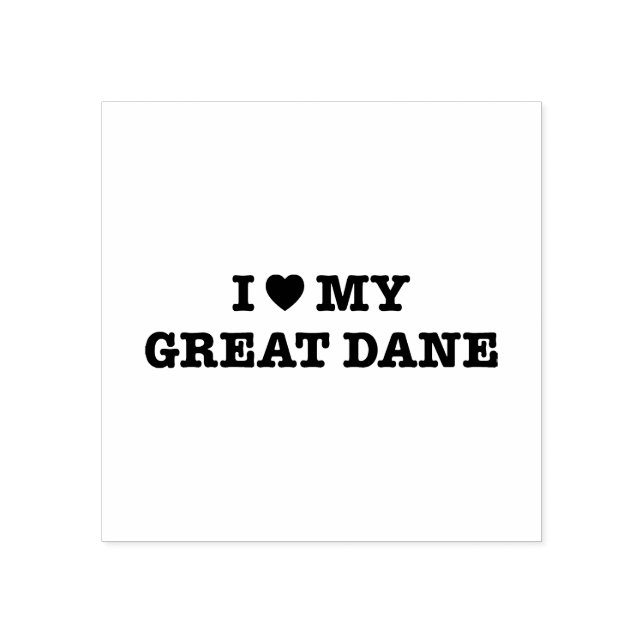 I Heart My Great Dane Wood Stamp (Imprint)