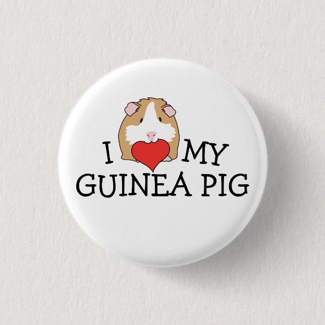 I Heart My Guinea Pig Button (Front)
