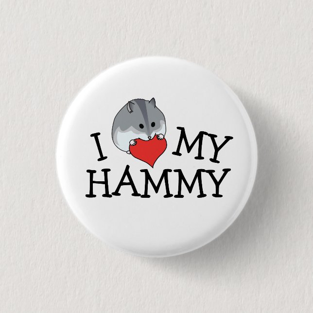 I Heart My Hammy Russian Campbell's Dwarf Pinback Button (Front)