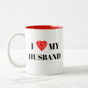 I heart my husband Gift to personalize Two-Tone Coffee Mug