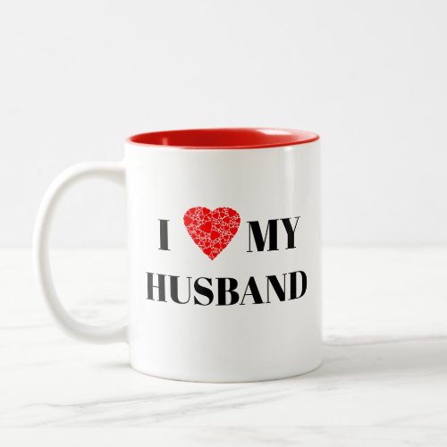I heart my husband  Gift to personalize Two_Tone Coffee Mug