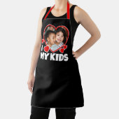 I Heart My Kids Personalized Photo Black Apron (Insitu)