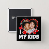 I Heart My Kids Personalized Photo Button (Front & Back)
