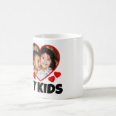 I Heart My Kids Personalized Photo Coffee Mug (Front Right)