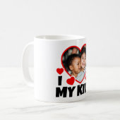 I Heart My Kids Personalized Photo Coffee Mug (Front Left)