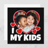 I Heart My Kids Personalized Photo Flat Card (Front/Back)