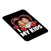 I Heart My Kids Personalized Photo Flexible Magnet (Right Side)
