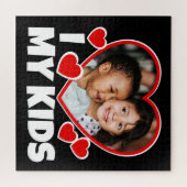 I Heart My Kids Personalized Photo Jigsaw Puzzle (Horizontal)