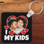 I Heart My Kids Personalized Photo Keychain (Back)