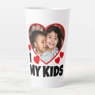 I Heart My Kids Personalized Photo Latte Mug