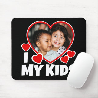 I Heart My Kids Personalized Photo Mouse Pad