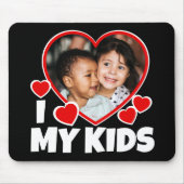 I Heart My Kids Personalized Photo Mouse Pad (Front)