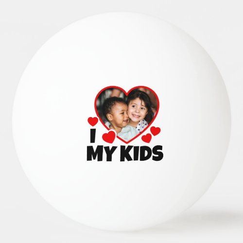 I Heart My Kids Personalized Photo Ping Pong Ball