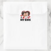 I Heart My Kids Personalized Photo Square Sticker (Bag)