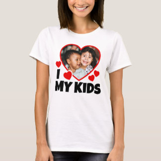 I Heart My Kids Personalized Photo T-Shirt