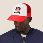 I Heart My Kids Personalized Photo Trucker Hat (In Situ)