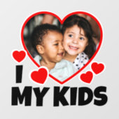 I Heart My Kids Personalized Photo Wall Decal (Front)