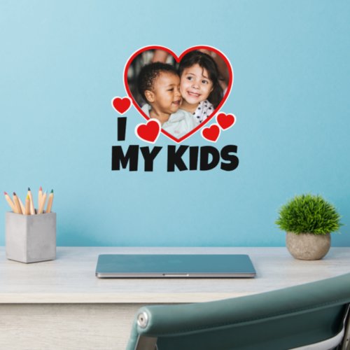 I Heart My Kids Personalized Photo Wall Decal